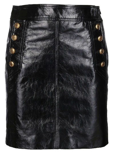 Shop Givenchy Black Leather Mini Skirt