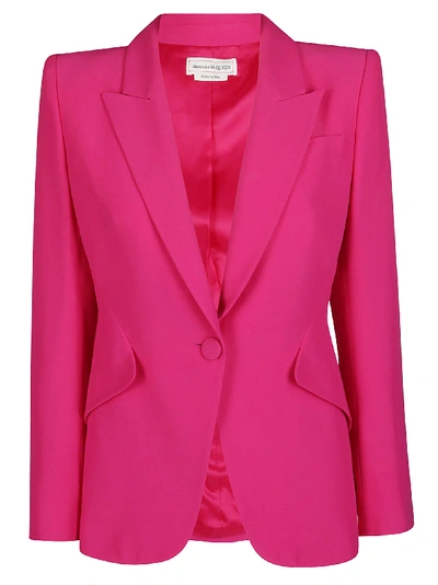 Shop Alexander Mcqueen Fuchsia Viscose Blend Blazer