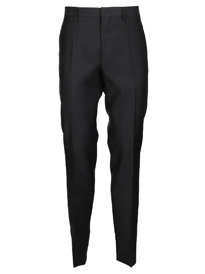 Shop Dsquared2 Black Virgin Wool-silk Blend Trousers