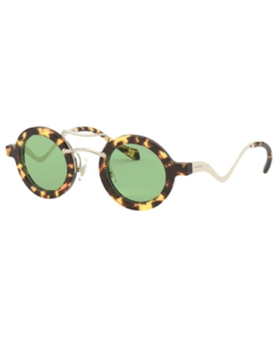 Shop Miu Miu Women's Sunglasses, Mu 02vs In Light Havana/dark Green