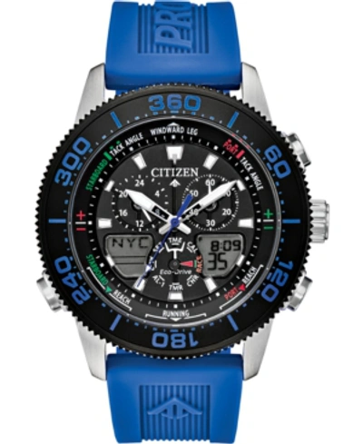 Shop Citizen Eco-drive Men's Promaster Sailhawk Analog-digital Blue Polyurethane Strap Watch 44mm