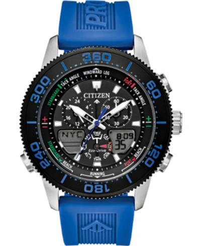 Citizen Eco-drive Men's Promaster Sailhawk Analog-digital Blue Polyurethane Strap Watch 44mm In Blue