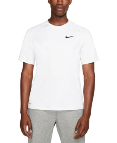 Shop Nike Men's Pro Dri-fit Training Top In White/black