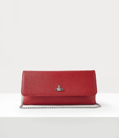Shop Vivienne Westwood Victoria Clutch With Flap Red