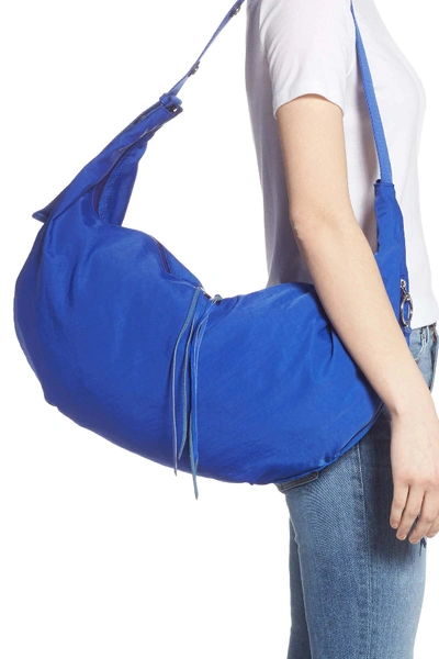 Shop Rebecca Minkoff Nylon Hobo Bag In Bright Blue
