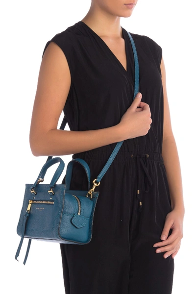 Shop Marc Jacobs Mini Cruiser Pebbled Leather  Crossbody Satchel In Deep Teal