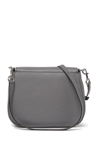 Shop Marc Jacobs Empire City Messenger Leather Crossbody Bag In Shadey Grey