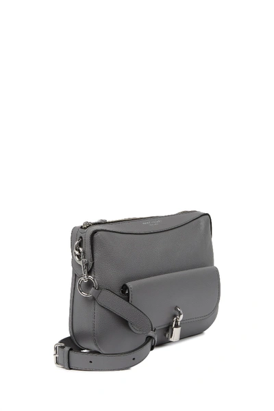 Shop Marc Jacobs Lock That Leather Messenger Bag In Shadey Grey