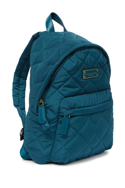 Shop Marc Jacobs Quilted Nylon School Backpack In Deep Teal