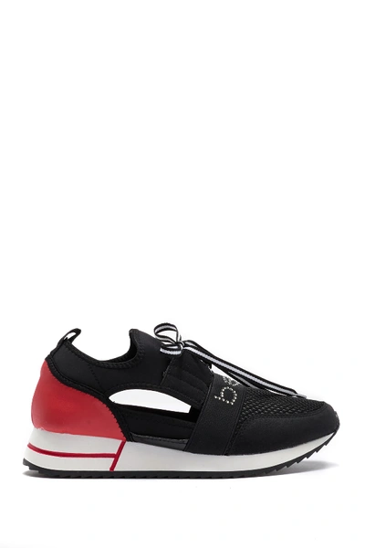 Shop Bebe Brieanna Cutout Sport Sneaker In Black/red