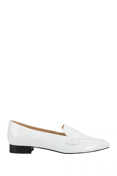 Shop Marc Fisher Feud Pointed Toe Embossed Loafer In Whill