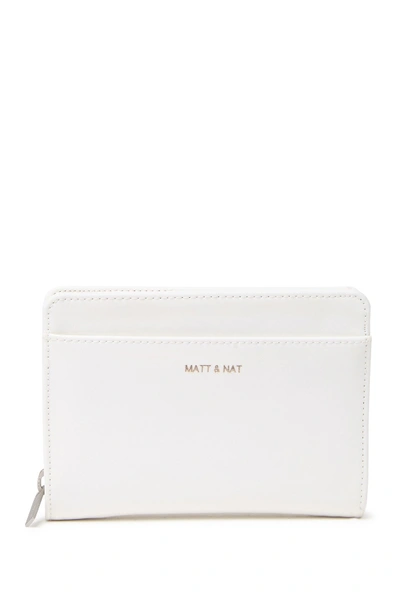 Shop Matt & Nat Webber Vegan Leather Small Zip Wallet + Card Case In White
