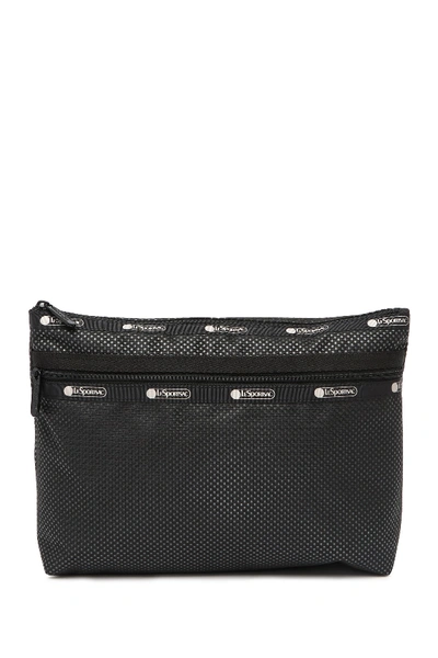 Shop Lesportsac Taylor Large Top Zip Pouch In Black Mesh