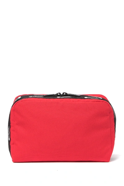 Shop Lesportsac Candace Large Top Zip Cosmetic Case In Firey Red