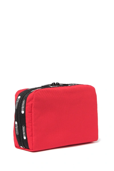 Shop Lesportsac Candace Large Top Zip Cosmetic Case In Firey Red