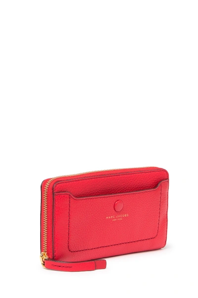 Shop Marc Jacobs Standard Continental Leather Wallet In Rosey Red