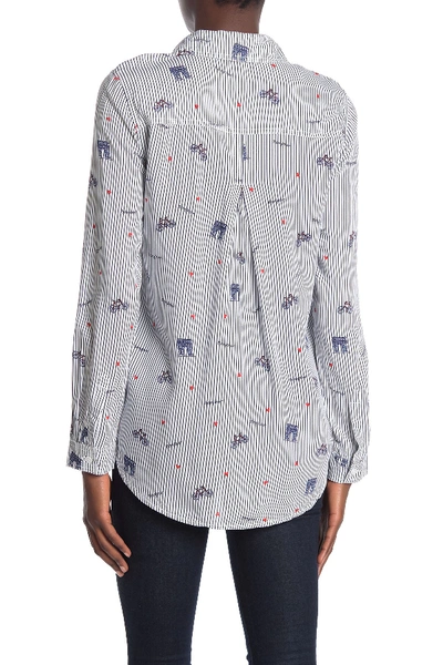 Shop Beachlunchlounge Alana Printed Button Front Shirt In Paris