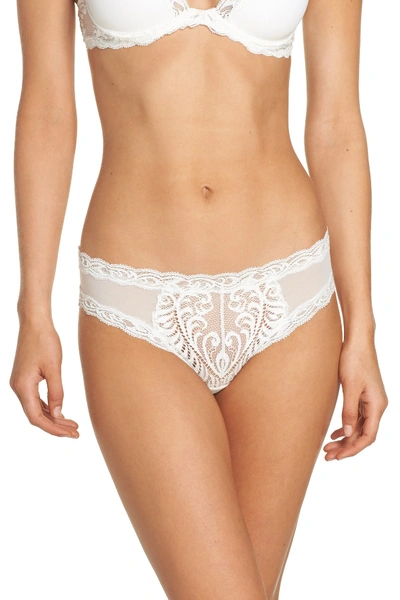 Shop Natori Feathers Lace Hipster Briefs In Warm White