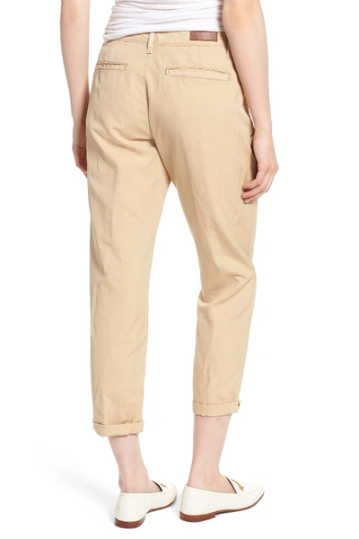 Shop Ag Caden Crop Twill Trousers In Sulfur Sand Dun