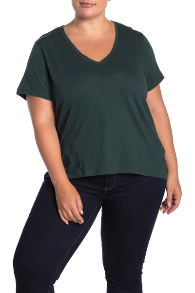 Shop Madewell V-neck Short Sleeve T-shirt (regular & Plus Size) In Dark Palm