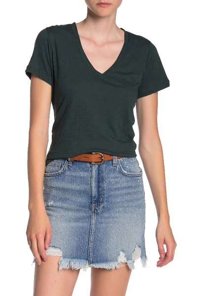Shop Madewell V-neck Short Sleeve T-shirt (regular & Plus Size) In Dark Palm