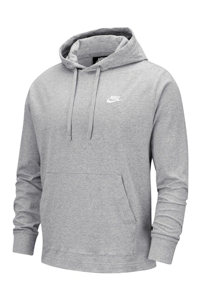 Shop Nike Logo Jersey Pullover Hoodie In D Gr H/white