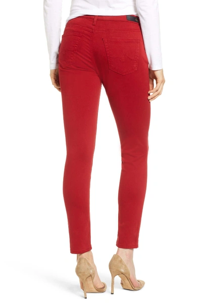 Shop Ag The Legging Ankle Jeans In Red Amaryllis
