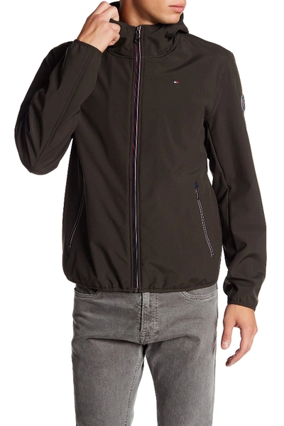 Shop Tommy Hilfiger Soft Shell Fleece Active Hoodie In Olive