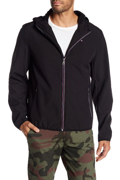 Shop Tommy Hilfiger Soft Shell Fleece Active Hoodie In Black