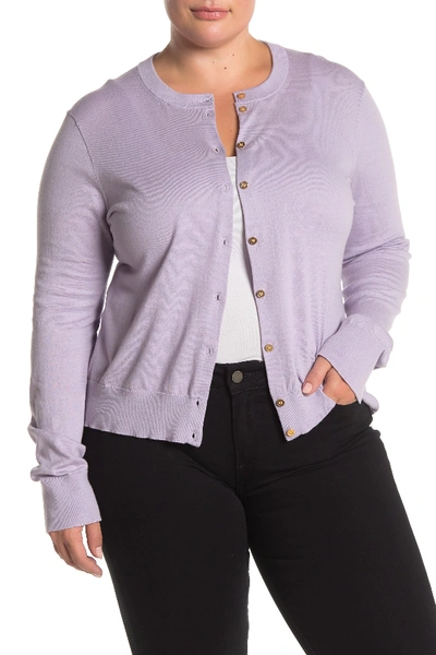 Shop J Crew Front Button Knit Cardigan In Fragrant Lavender