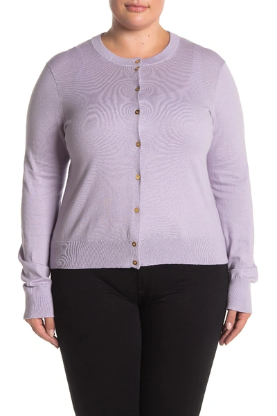 Shop J Crew Front Button Knit Cardigan In Fragrant Lavender