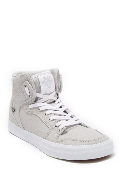Shop Supra Vaider High-top Sneaker In Cool Grey/silver-whi