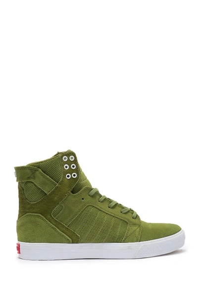 Shop Supra Skytop Suede High-top Sneaker In Moss-white