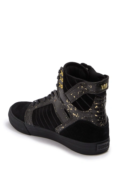 Shop Supra Skytop Suede High-top Sneaker In Black/gold/black
