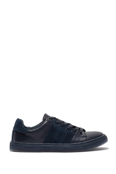 Shop Badgley Mischka Finley Leather & Suede Sneaker In Navy