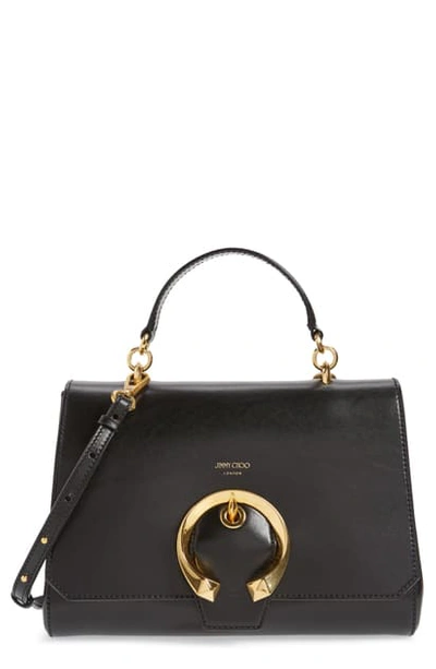 Shop Jimmy Choo Madeline Leather Top Handle Bag In Black