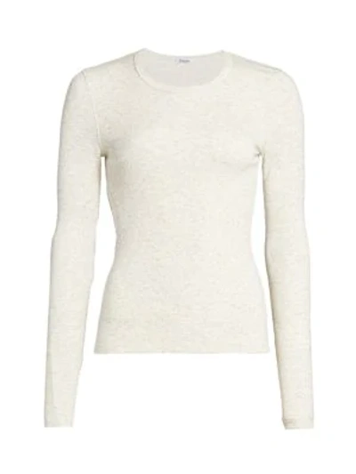 Shop Splendid Women's Silverstar Sparkle Rib-knit Top In Off White