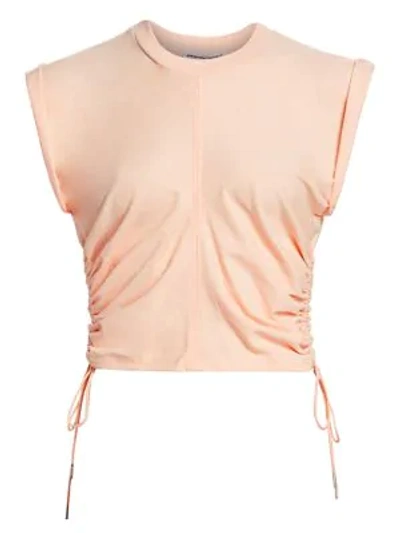 Shop Alexander Wang T Women's Ruched Crop T-shirt In Melon