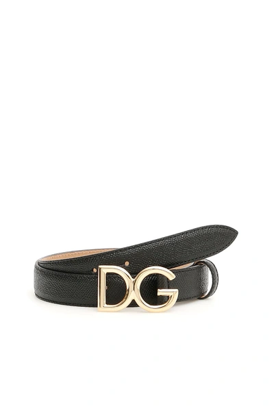 Shop Dolce & Gabbana Dg Logo Belt In Nero (black)