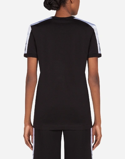 Shop Dolce & Gabbana Millennials Star Print Jersey T-shirt With Embroidery In Black