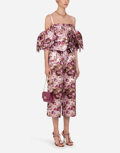Shop Dolce & Gabbana Short Floral Jacquard Bustier In Floral Print