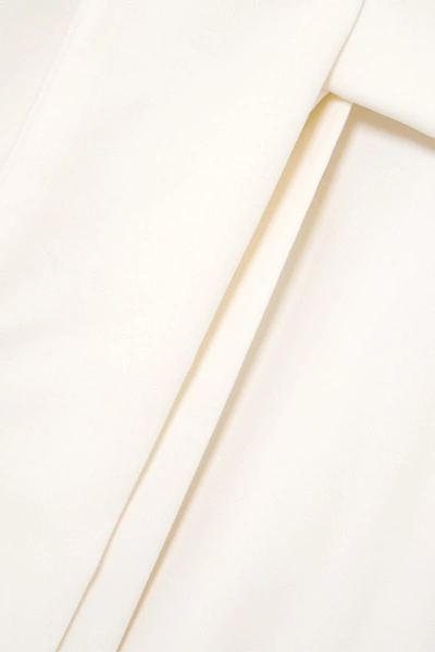 Shop Aaizél Net Sustain Asymmetric Belted Wool-twill Dress In Ivory
