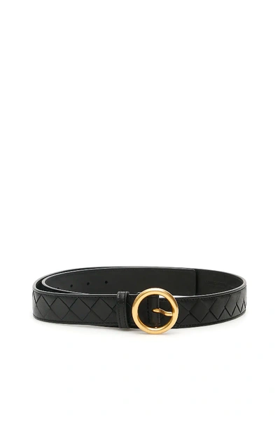 Shop Bottega Veneta Intrecciato 15 Belt In Black