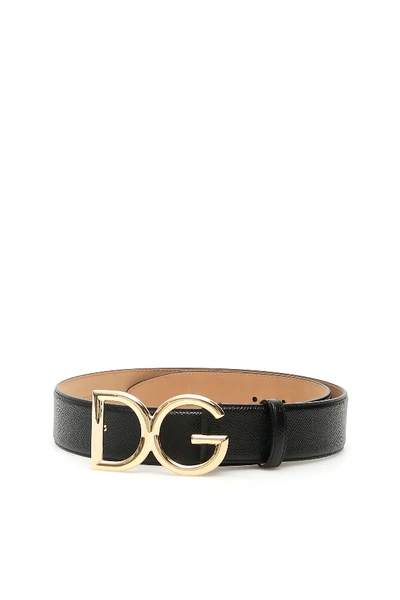 Shop Dolce & Gabbana Dg Belt In Black