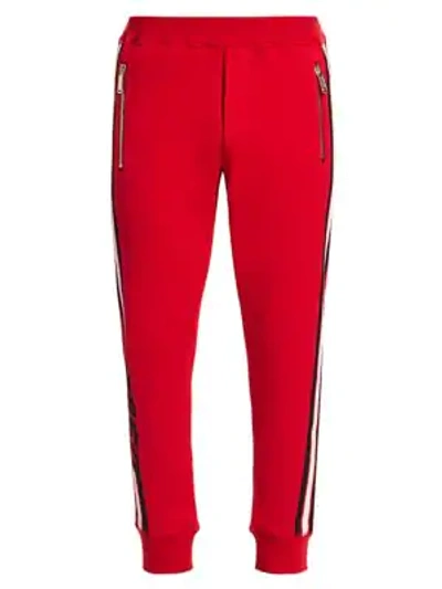 Shop Dsquared2 Men's Ski Fit Side-paneled Fleece Track Pants In Red