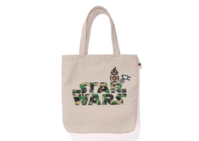 Pre-owned Bape  X Star Wars Bb-8 & D-o Tote Bag Ivory