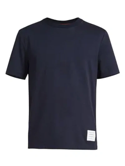 Shop Thom Browne Sports Cotton T-shirt In Navy