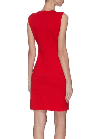 Shop Theory Structured Fitted Dress In Red