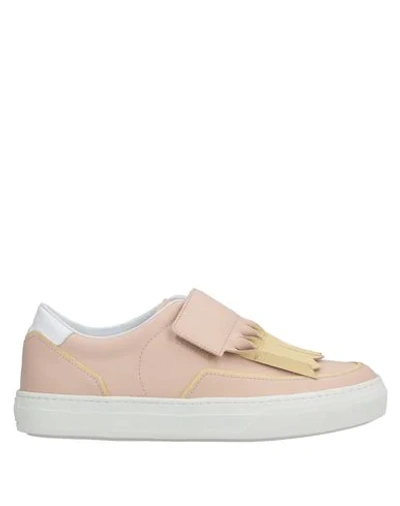 Shop Tod's Woman Sneakers Blush Size 6 Soft Leather In Pink