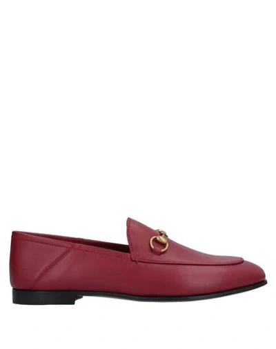 Shop Gucci Loafers In Brick Red